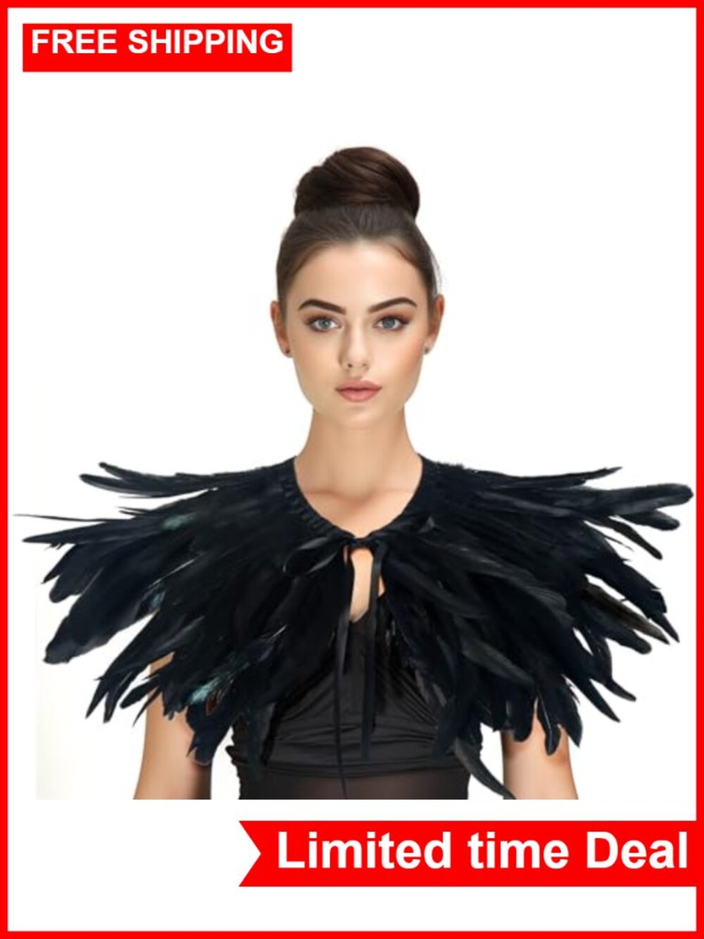 Feather Shawl Shoulder Accessory for Costume